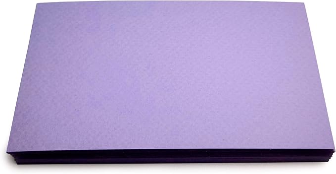 PPAPPAPPIYO 50 Pack 3x5 Colored Index Cards, 180gsm Premium Textured Blank Flash Cards, Heavyweight Cardstock for Study, Recipes, and DIY Crafts (violet)