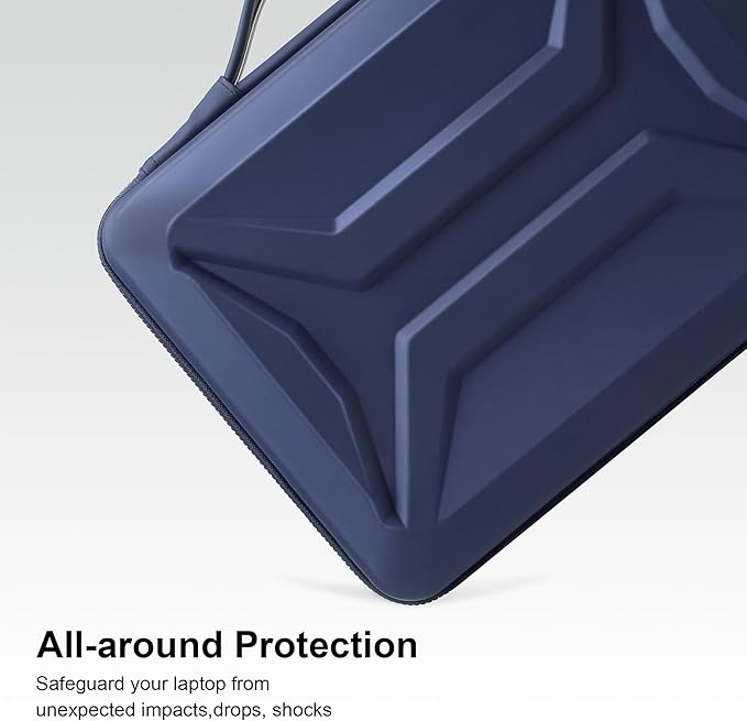 DOMISO 13.3-14 Inch Laptop Hard Case, Waterproof Shockproof Hard Shell Laptop Sleeve Protective Computer Bag for Macbook Pro/Lenovo ThinkPad/Dell XPS/HP Pavilion,Navy Blue