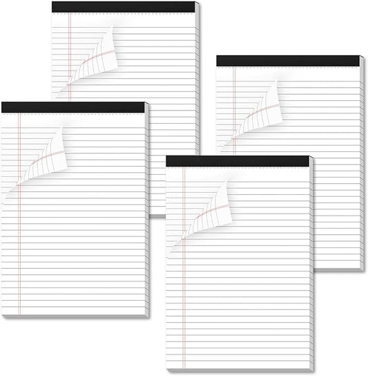 Nichela Legal Pads 4 Pack of Note Pads 6 x 9 Inch Notepad 21lb Thick Paper Legal Pad 30 Sheets Note Pad College Ruled Small Legal Pads 29 Lines Writing Pads for Writing, Sketching, and Note-Taking