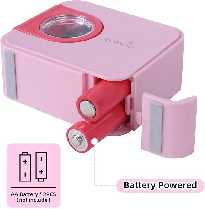 tenwin Portable Electric Pencil Sharpener, Pencil Sharpeners Battery Operated, Tungsten Steel Blade to Fast Sharpen, Kids Pocket Sharpener, Fit to 6-8mm No.2/Colored Pencils, School/Office/Home (Pink)