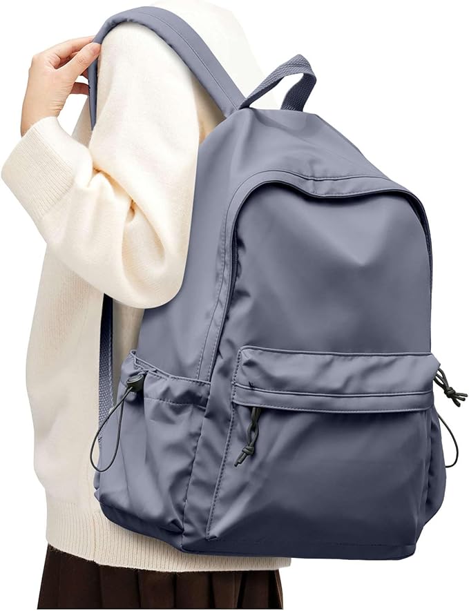 SEAFEW Blue Classic Basic Backpack for Women, Waterproof High School Bookbag, Lightweight Casual Travel Daypack, College Backpack Men, Middle School Bag for Girls Boys