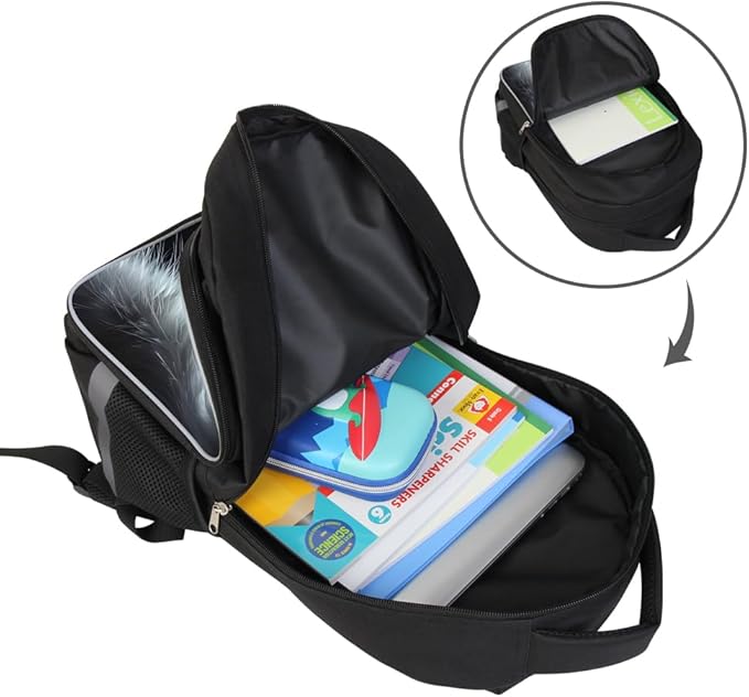 Kids Backpack Lightweight Durable Medium Teens Kids Backpack for School Boys and Girls Bookbag with Adjustable Shoulder Straps & Padded Back 17 Inch School bags with 3D Reflective Cat Cartoon