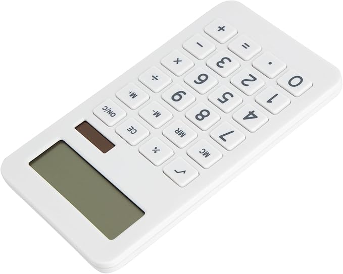 JAM PAPER Desktop Calculator - 10 Digit LCD Display - 3 3/4 x 6 3/4 Inches - White - Sold Individually