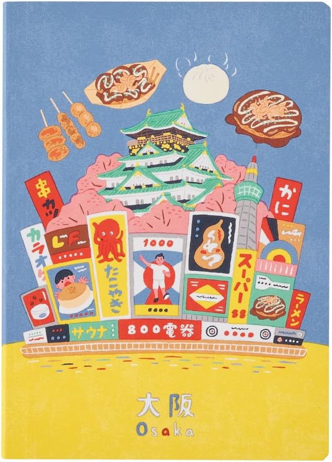 NOLTY JAPAN NOTE, A6 Notebook Featuring Japanese Design, 3.5mm Dot Grid, 80 Pages, Osaka, JP0104