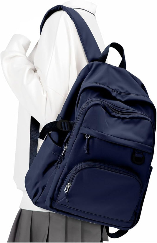 Lightweight College Backpack for Women Men Cute School Bag for Teens Girls Boys High School Backpack for Students Waterproof Casual Daypack Backpack（Dark Blue）