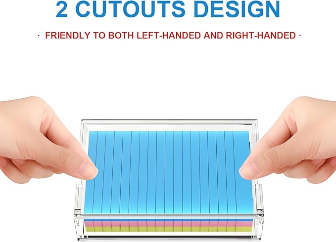 WINFFOR Acrylic Notepad Holder Dispenser - 4x6 in Sticky Note Memo Holder Self-Stick Note Pad Organizer (W/O Pads) Office Desk Accessories School Supplies, Crystal Clear