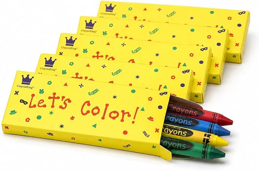 CrayonKing 600 Bulk Crayons – 150 Pre-Packed Boxed Sets of 4 | Classroom Ready Crayon Packs | Party Favors for Teachers, Schools & Kids | Non-Toxic