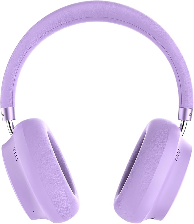 Raycon Essential Bluetooth Headphones - Over The Ear, Active Noise Cancelling Wireless Headphones + Awareness Mode, Bluetooth Headset with Mic, 50 Hours of Battery Life (Purple)