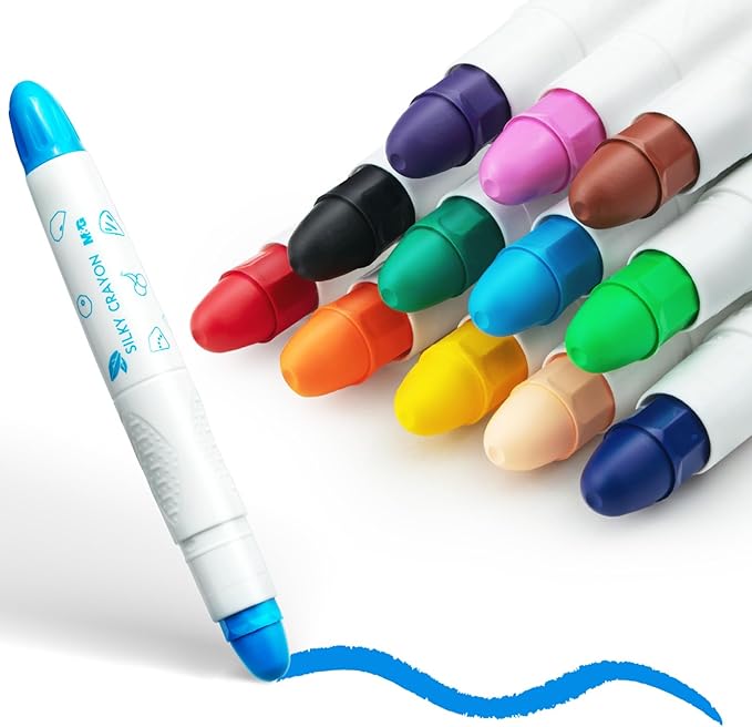 M&G 12 Colors Upgraded Food-grade Paint Sticks, Washable, Non- Toxic, Super Quick Drying, Stocking Stuffers Tempera paint sticks, Christmas Gift Idea for artists