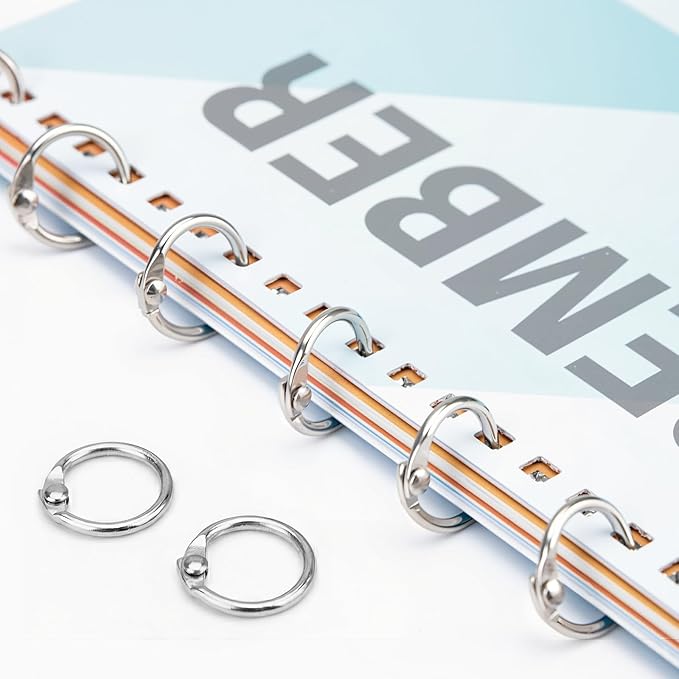 OWLKELA 80 Pcs Binder Rings 0.5 Inch, Loose Leaf Metal Book Rings, Flash Card Rings, Index Card Rings, Clip Rings, Nickel Plated Steel, Key Rings, Silver