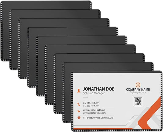 CHUNNIAO Magnetic Sleeves 2x3.5 for Business Name Card,Index Card Holders on Locker/Cabinet 10PCS