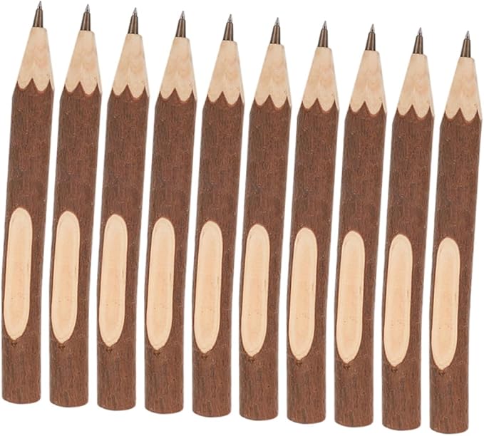 Wooden Ballpoint Pens Natural Tree Branch Writing Pens 13cm Biodegradable Eco-friendly for Office School Journaling 10pcs