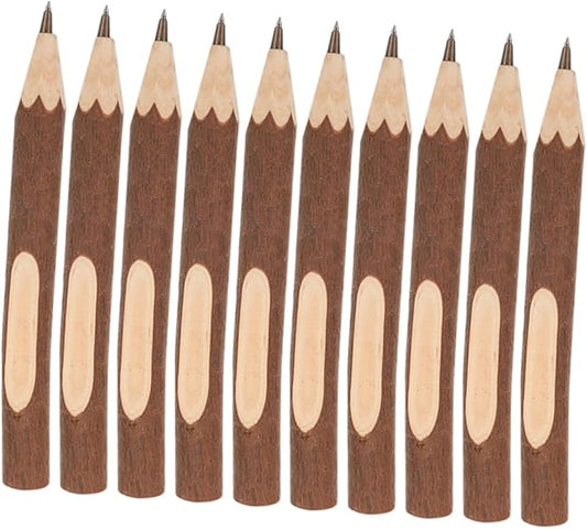 Wooden Ballpoint Pens Natural Tree Branch Writing Pens 13cm Biodegradable Eco-friendly for Office School Journaling 10pcs