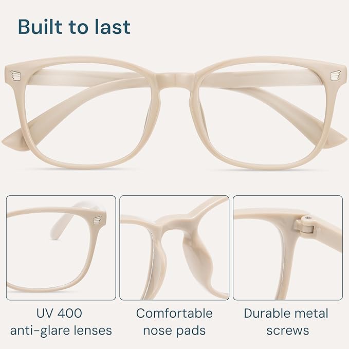 Gaoye Eyewear Frames for Men - Blue Light Blocking Square Glasses, Anti UV Ray Computer Gaming, Blue Blockers for Women