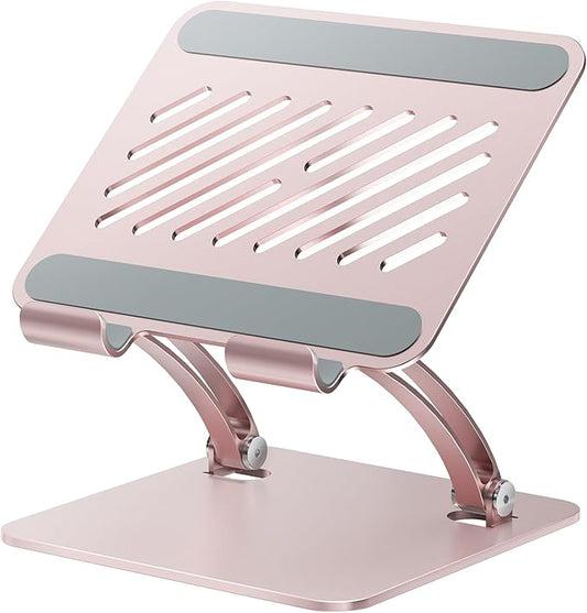 tounee Tablet Holder Stand, Dual Rod Adjustable Aluminum Desktop Stand, Compatible with 4.7-16.9" iPads, Surface Tablets, Portable Monitor, Kindle and More (Rose Gold)