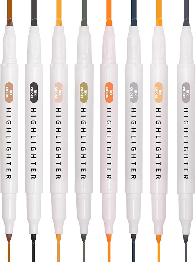 Pastel Highlighters Set, 8 Pack Highlighters Assorted Colors, Bible Highlighter No Bleed, Quick Dry Dual Tip Unique Retro Colors Highlighter Markers for Bible Journals, Easter Gifts