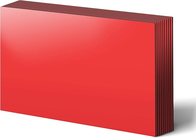 LLPT Dry Erase Magnetic Sheets 6 Packs 5.9” x 8.3” Reusable Washable No Adhesive Trimable Sticker Notes for Refrigerator Desktop Shelf DIY Whiteboard Color Red (MSR598)