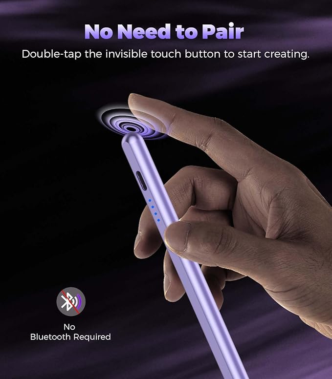CMARS Stylus Pen for Touchscreen, Universal Tablet Pen for iPad/iPhone/Samsung/Huawei/Xiaomi/Android and More Devices, Stylists Pens Rechargeable, Digital Pencil with Magnetic Function - Purple