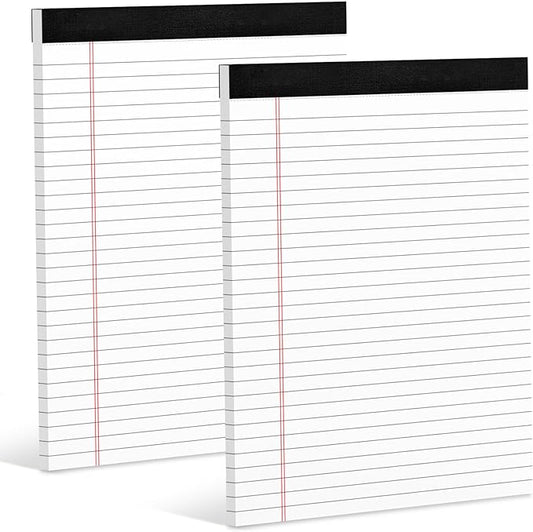 Legal Pads 8.5 x 11 White Note Pads 8.5 x 11 In 2 Pack Notepads 8.5 x 11 Writing Pads of Paper 8.5 x 11 Legal Notepads Wide Ruled White Lined Paper Pads 8.5 x 11 30 Sheets Per Legal Note Pads 8.5 x 11