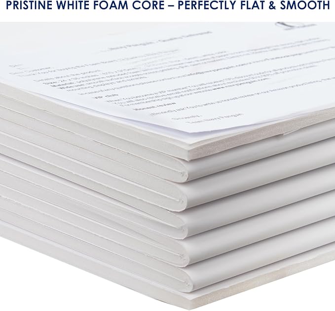 Foam Board Trifold 52 x 40 x 3/16" (5mm) - 5 Pack - Large Poster Foam Core Board, Acid Free, Double Sided, Posterboard Foamboard for Mounting, Prints, Art, Display, Presentation and Projects