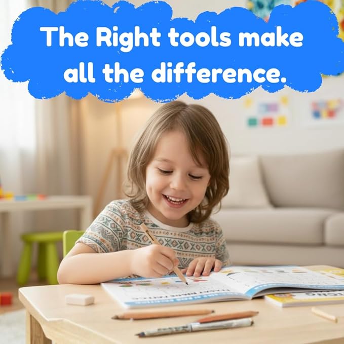 Toddler Pencils Thick Flat Jumbo Triangular Shape for Writing Beginners, Preschoolers, Early Learners, and those with Special Needs. Sets of 10 natural wood pencils with a wood sharpener and eraser