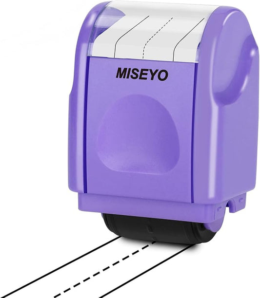 Miseyo Dashed Handwriting Lines Practice Roller Stamp,Self-Inking Line Rolling Stamps for Kids Writing - Purple
