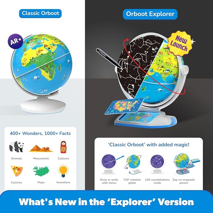 PlayShifu Orboot Earth Explorer – Interactive AR Globe for Kids Ages 4+ | 400+ Wonders, 1000+ Facts | Constellation Mode, Games & Magic Stylus | Educational STEM Toy for Future Scientists