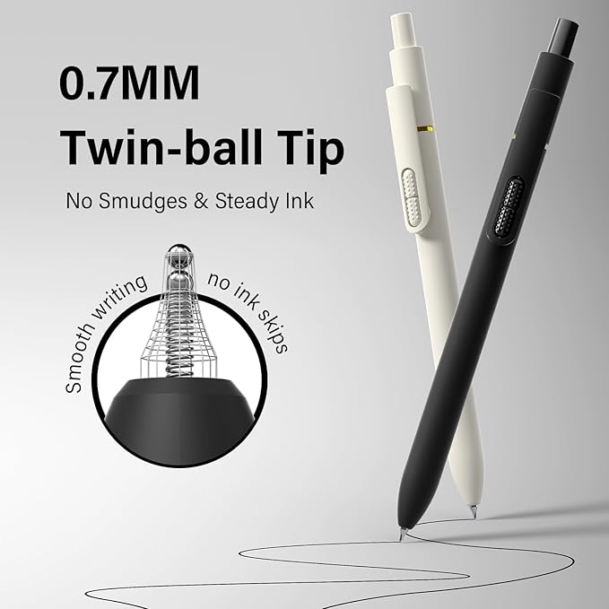 8 Pack Gel Pens 0.7mm Smooth Quick-Dry Fidget Retractable for Journaling - Classic