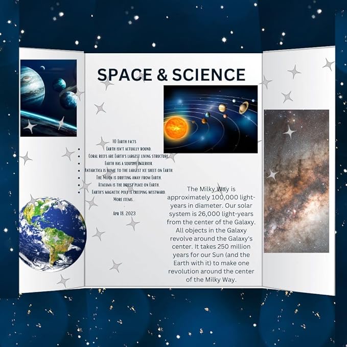 PJ Goods 24 Pcs White Tri Fold Poster Board 36" x 48 for Science Fair Presentation Displays, School Projects, Business Displays, 4H, Sports, Graduations/Senior Night, Lightweight and Foldable