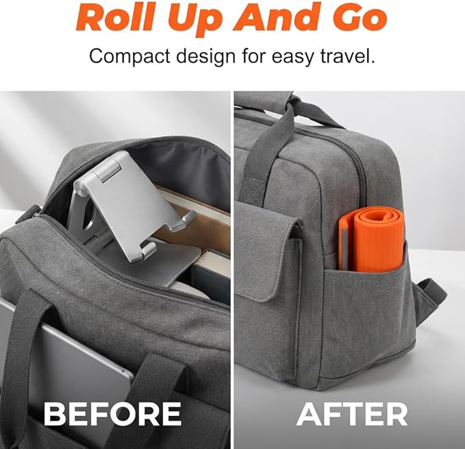 Silicone Phone Stand with Aluminum, Flexible Foldable Phone Holder, Bendable Adjustable Anti-Slip Desktop Stand for Phone Tablet Laptop, Portable Rollable Multi-Angle Stand for Home (Black+Orange)
