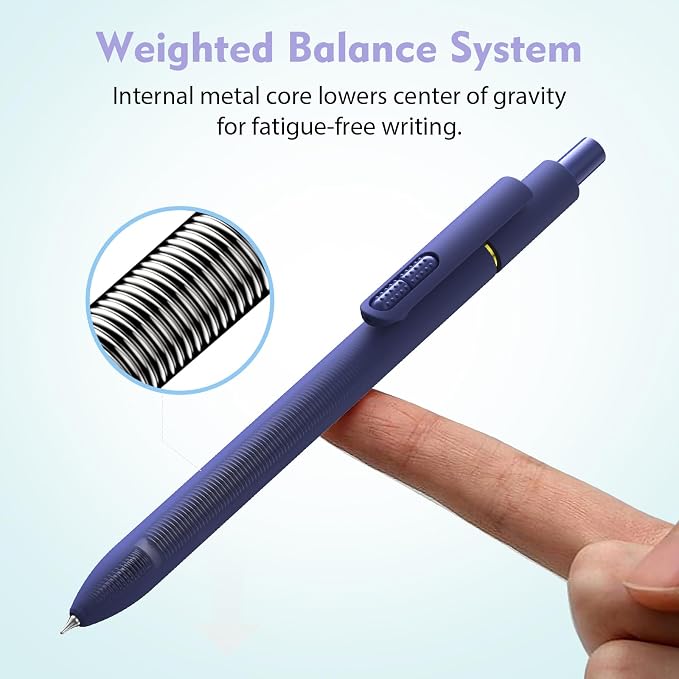 Hiacry 8 Pcs Gel Pens - 0.7mm Fine Point Quick-Dry Blue Ink Fidget Pens | Smooth Writing Pens, No Bleed, No Smear, Note Taking Journaling, School Office Supplies for Men & Women (Vintage 8Pcs)
