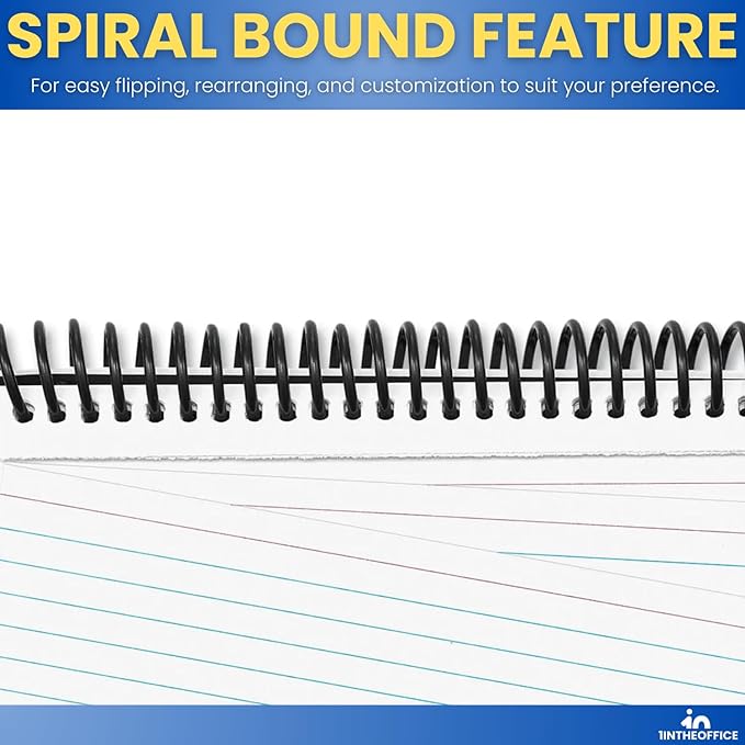 1InTheOffice Index Cards 4 x 6 Ruled, Spiral Bound, 120 White Cards/Spiral, 4 Pack (4)