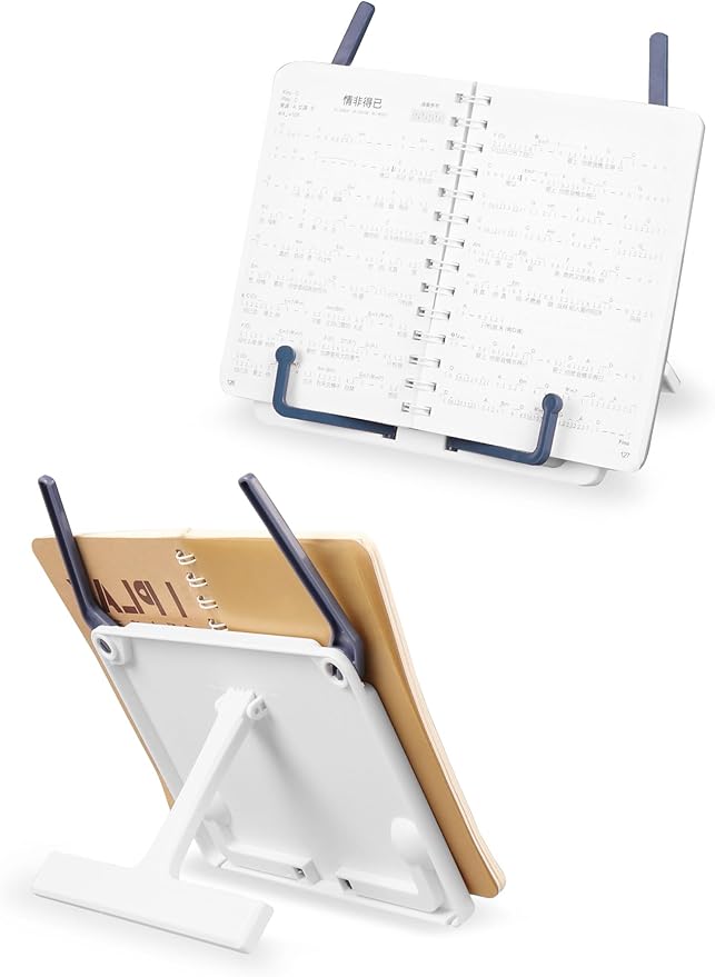 Mr.Power Folding Tabletop Sheet Music Stand, Adjustable Reading Bookrest Holder for Desktop, Laptops, Music Book, Cookbook, Textbook, Document