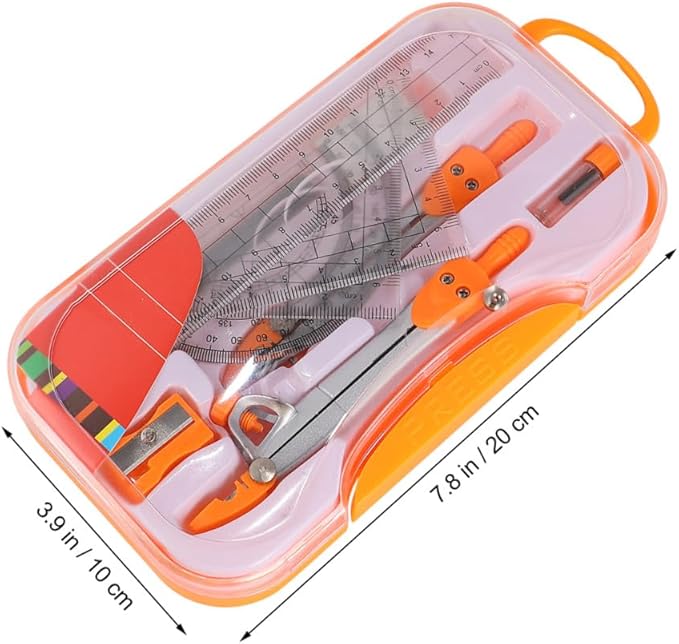 1sets Compasses and Geometry Ruler for Students Math Tool Technical Drawing Lightweight Precise and Easy to Use for School and College Use