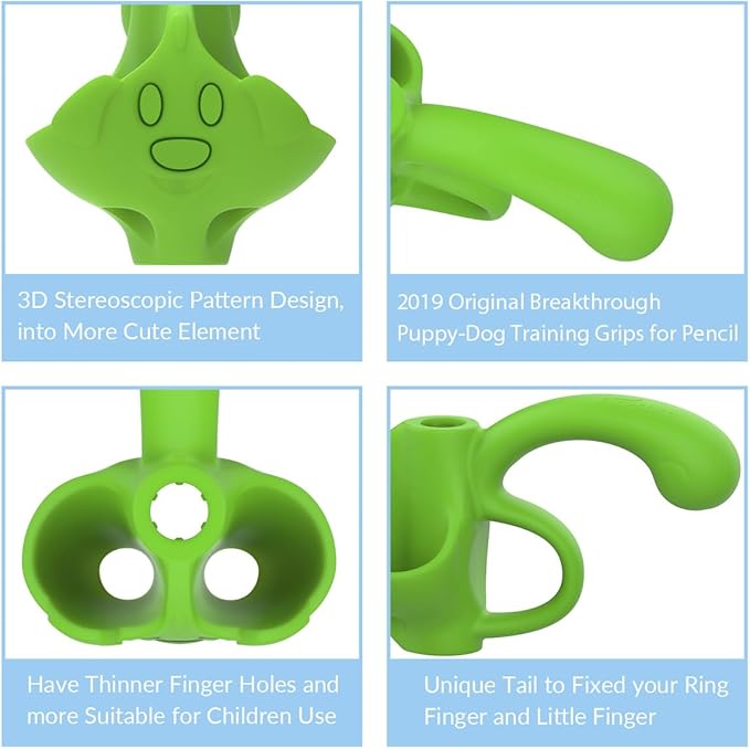 Firesara Training Grips for Kids Handwriting Top Class and Two Sizes Aid Grip Trainer Posture Correction Finger Grip for Kids, Adults, Arthritis Designed for Righties or Lefties(4Standard+2Large)
