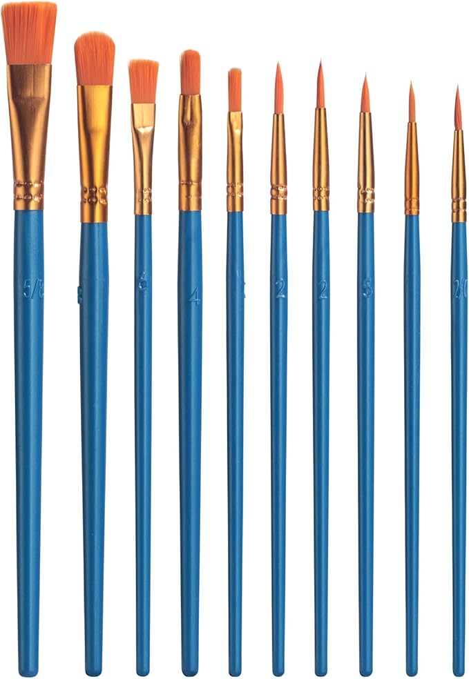 JPNK 20PCS Professional Nylon Hair Paint Brushes for Artists, Students, Kids - All-Purpose Oil, Gouache, Face, Model, Craft Painting Kit