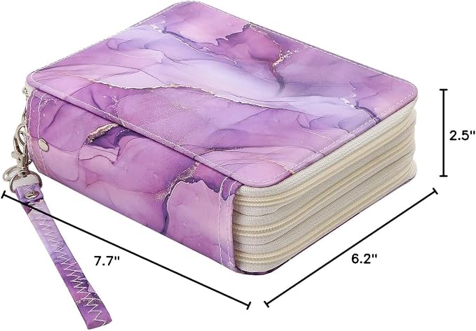72 Slots Pencil Case Organizer w/Removal Handle Strap | 3-Layer Zipped Pencils Box Large for Colored Pencils Watercolor Pencils for Office and Travel for Artist