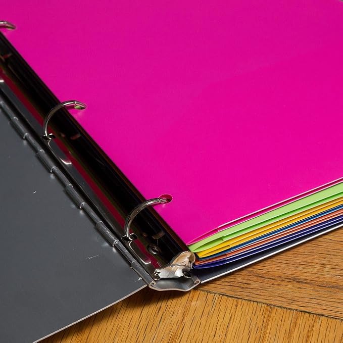 JAM PAPER Heavy Duty Plastic 3 Hole Punch Pocket Folders - Extra Tough School Folders - Assorted Fashion Colors - 24 Folders/Pack (4 Assorted Packs of 6)