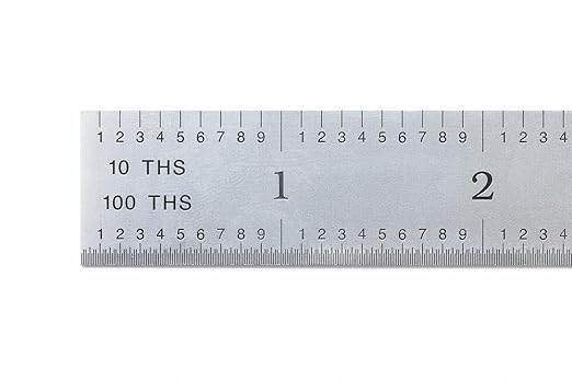 PEC Tools Flexible 24-Inch Machinist's Rule, High-Carbon Steel, Markings of 1/10", 1/100", 0.5mm, 1mm, Suitable for CNC Operators and Engineers, Decimal Inch and Metric Systems, Made in USA
