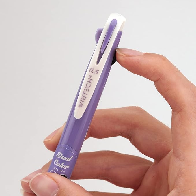 WRITECH Retractable Gel Ink Pens: Multi Colored 2 in 1 Colorful Click Pens Assorted Color 8ct Extra Fine Point Tip 0.5mm Journaling Smooth Writing Note Taking Coloring No Bleed & Smear & Smudge