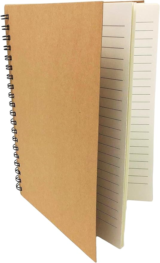 K-Kraft Notepads with Kraft Paper Covers (5 x 7 with Inside Flap Pocket 3-Pack, 60 sheets per notepad)