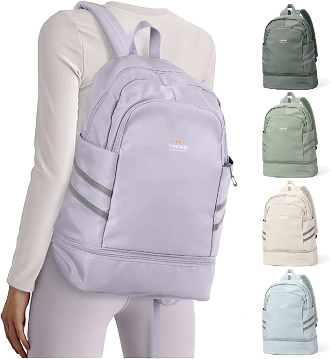 coofay Gym Backpack For Women Waterproof Backpack With Shoe Compartment Lightweight Travel Backpack Sports Backpacks Large Gym Bag