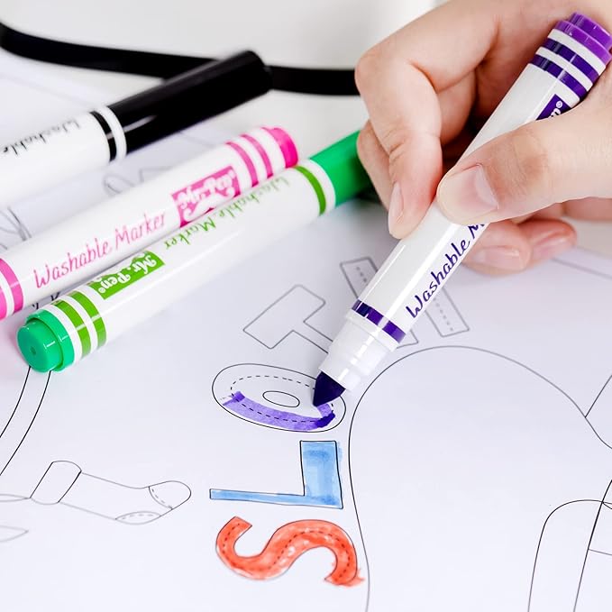 Mr. Pen- Washable Markers, 10 Pack, Assorted Colors, Broad Line, Kids Washable Markers Washable Markers for Kids markers, Fine Tip Markers, Color Markers, Washable Marker Sets, Kid Markers