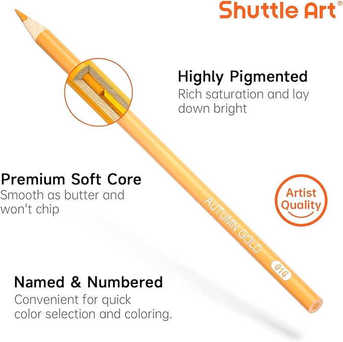 Shuttle Art 80 Colored Pencils, Colored Pencils for Adult Coloring, Soft Core Color Pencil, Drawing Supplies for Adults Kids Artists Beginners Drawing Coloring Sketching