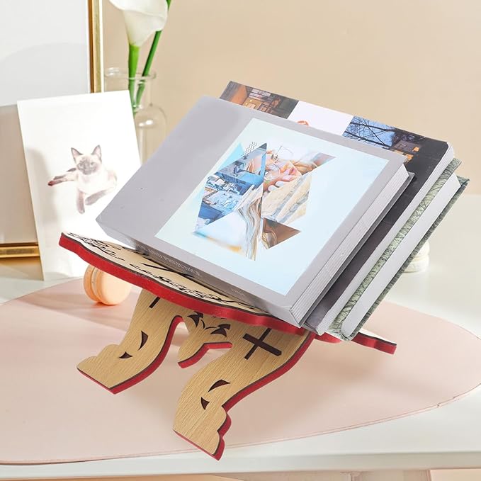 Operitacx Wooden Quran Stand, Traditional Foldable Rehal Rihal Book Holder for Reading Holy Books, Simple Prayer Display Stand for Mosque & Home Study, Religious for Eid Ramadan