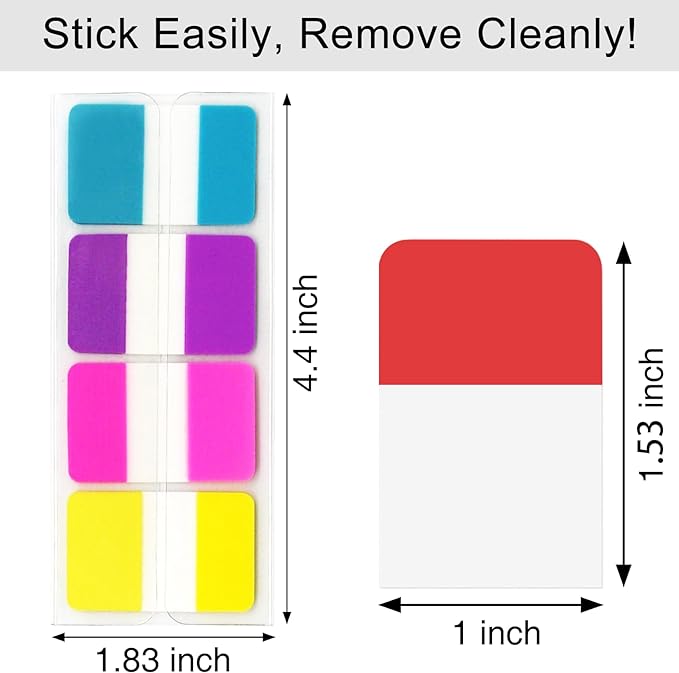 KICNIC Sticky Index Tabs 240 Pcs, 1 inch Divider Tabs Stick On, Page Marker Bookmark, Write Tab Flags Self Adhesive, 3 Dispensers, 20 Pcs/Color