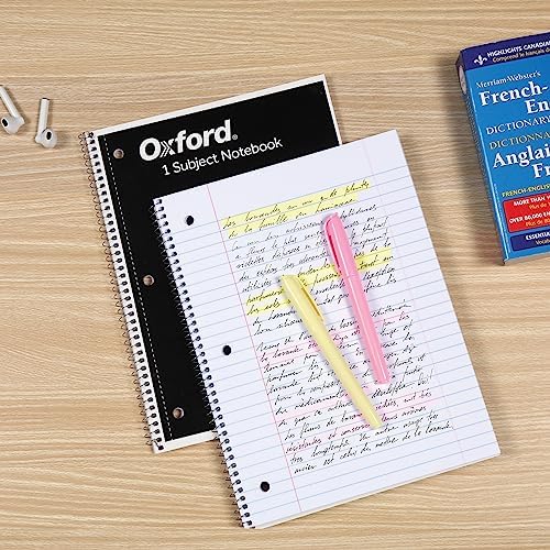 Oxford Spiral Notebook Bulk 12 Pack, 1 Subject, College Ruled, Black
