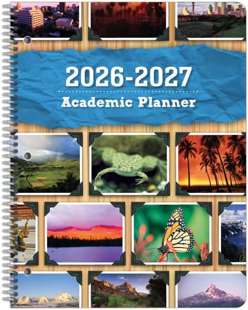 Dated Middle High School Student Planner 2026-2027 Academic School Year, Large (8.5" by 11") Matrix Style Datebook with Sagamore Cover