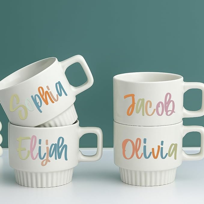 UV DTF Cup Wrap Letter Stickers Vinyl Decals,Morandi,6 Sheets | Personalized Name Stickers for Water Bottles Tumblers, Waterproof UV DTF Alphabet A-Z Stickers for 14-46oz Mugs DIY Craft