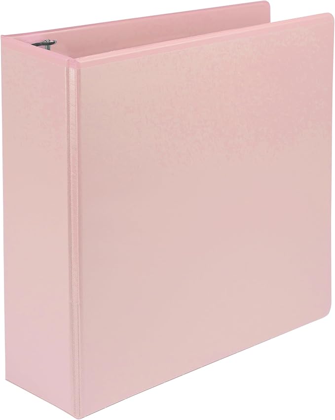 Samsill Plant-Based 3 Inch Durable D-Ring, View Binder, Eco-Friendly, USDA Certified Biobased, Single, Rose
